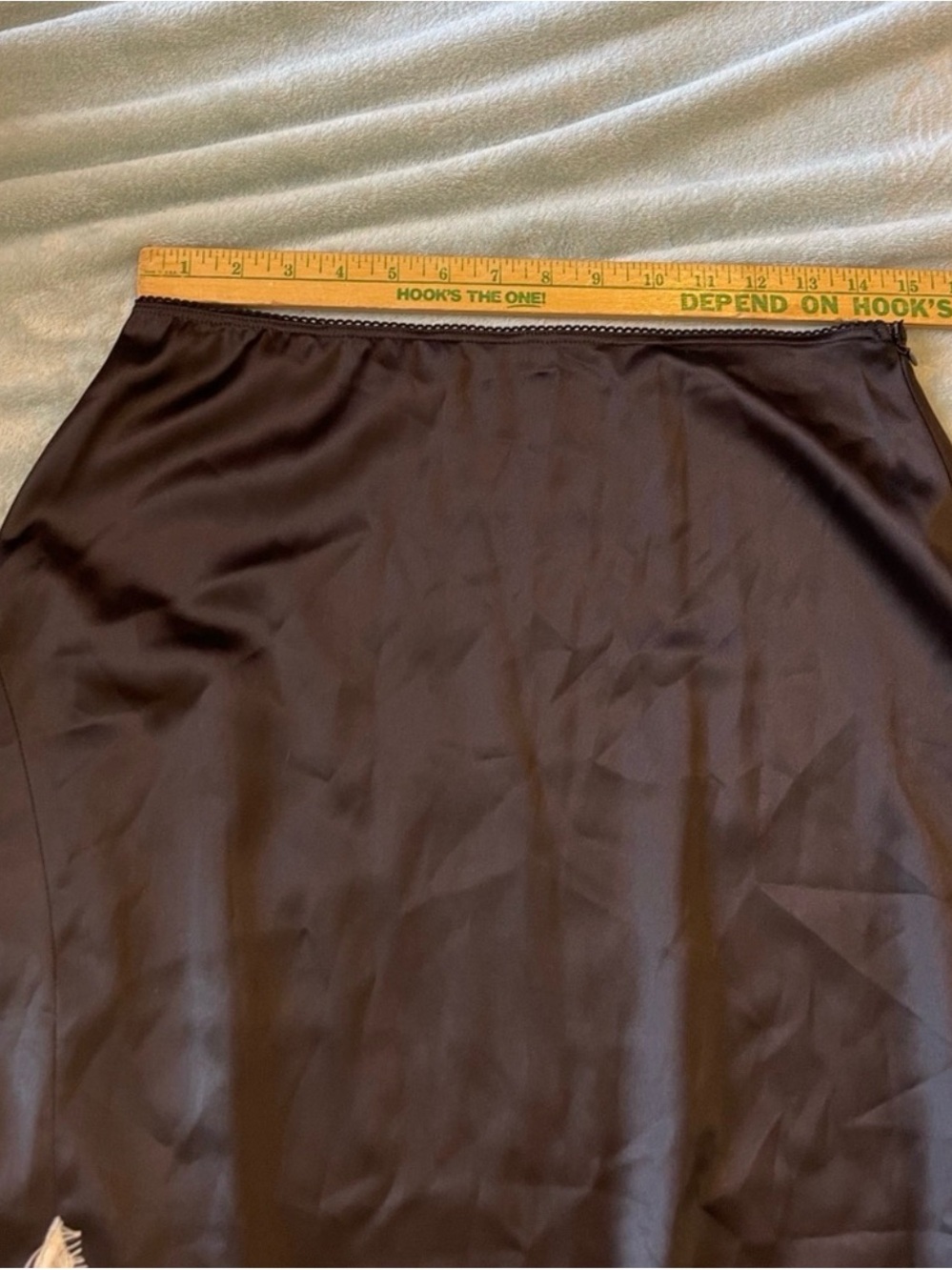 Dressed in LALA Black Midi Skirt with White Lace Trim - Picture 5 of 5
